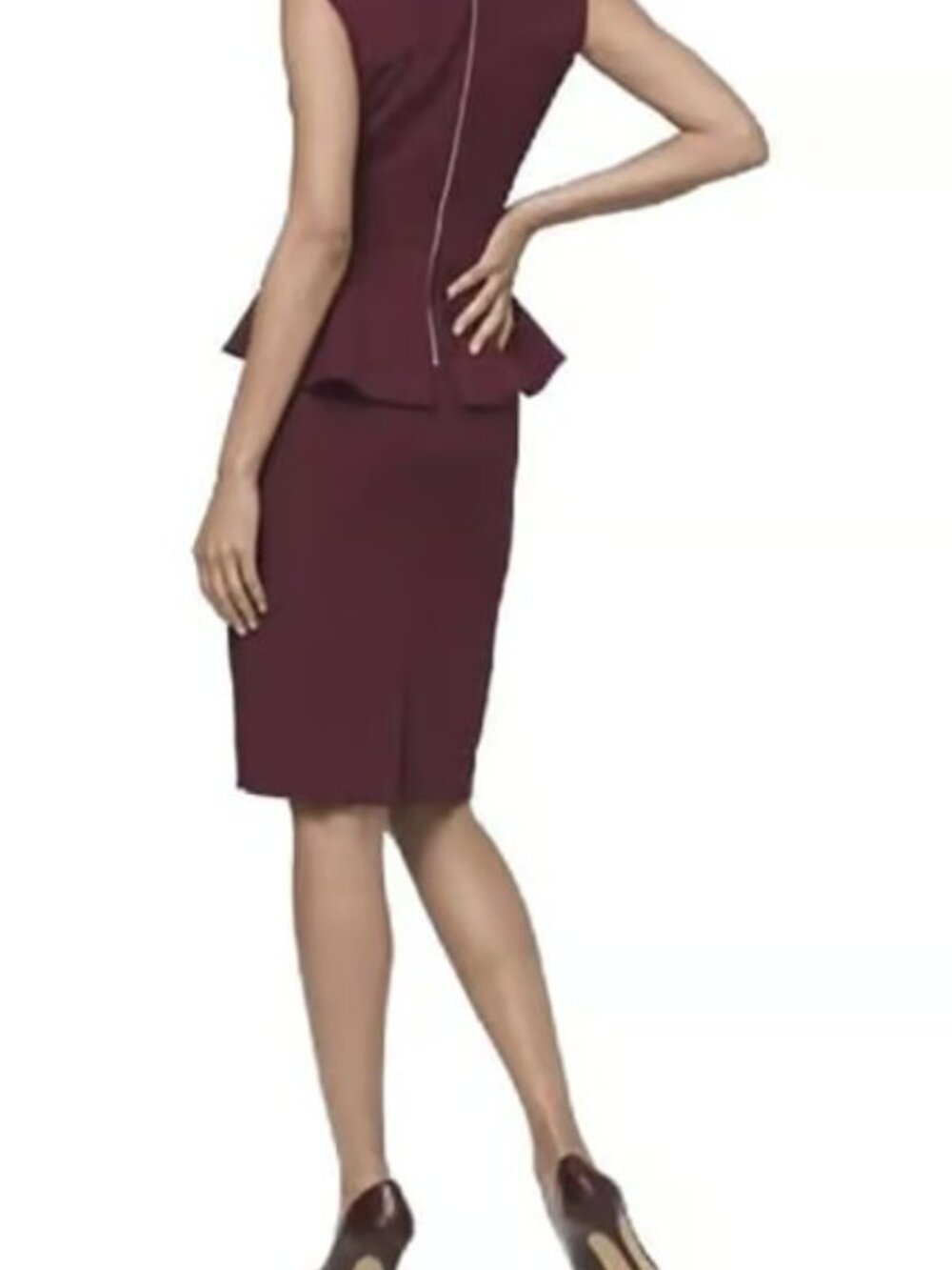 White House Black Market Body Perfecting Peplum Sheath Dress Port Size 00 NWT - Picture 4 of 10